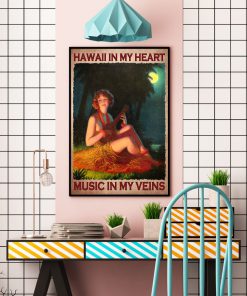 Hawaii In My Heart Music In My Veins Poster c