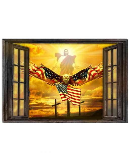 Jesus Eagle In The Sky Window Poster