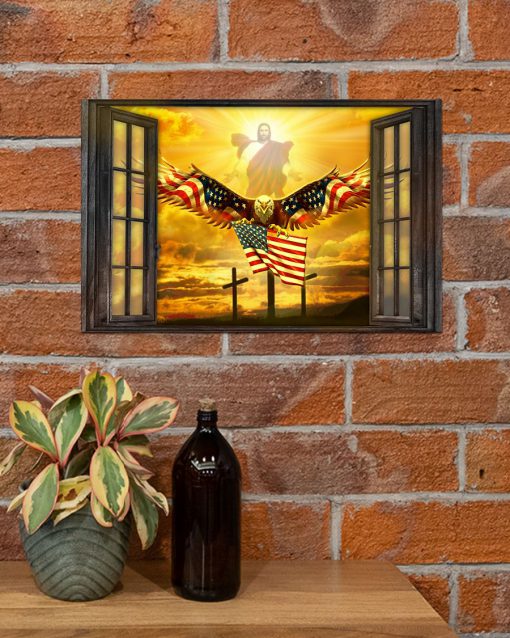Jesus Eagle In The Sky Window Posterc