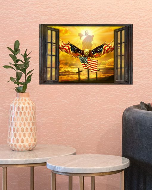 Jesus Eagle In The Sky Window Posterx