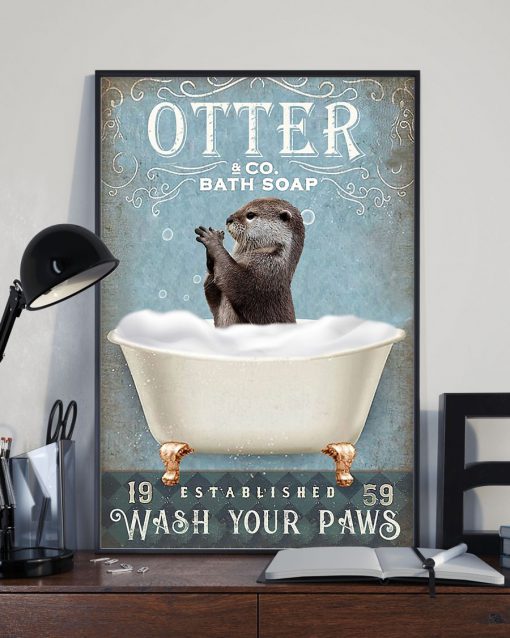 Otter Wash Your Paws Bathroom Posterx