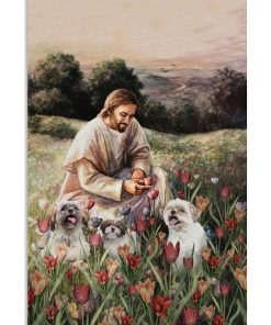 Shih Tzu With Beautiful Meadow Picture Poster