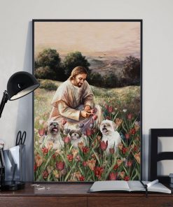 Shih Tzu With Beautiful Meadow Picture Poster x