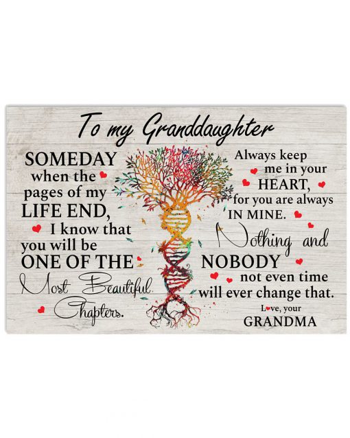 To My Granddaughter Someday When The Pages Of My Life End Always Keep Me In Your Heart Poster