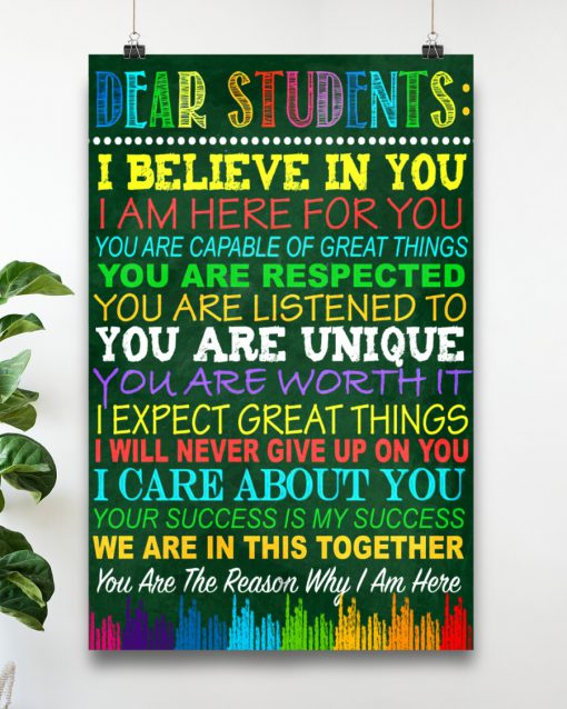 Dear Students I Believe In You I Am Here For You Posterc