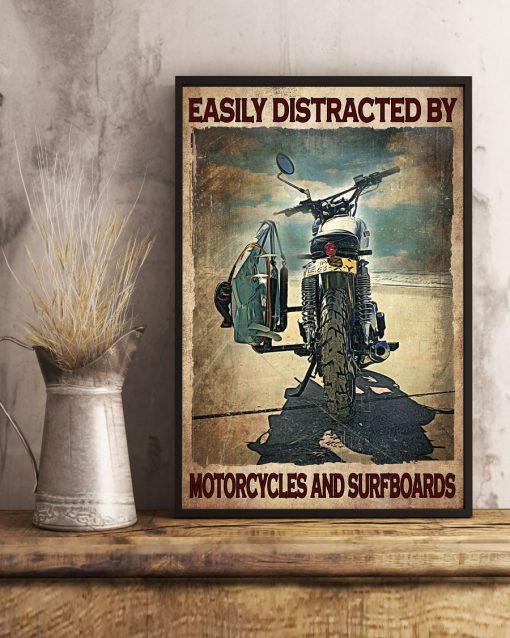 Easily Distracted By Motorcycles And Surfboards Posterx