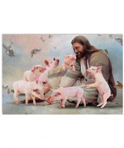 God Surrounded By Pig Angels Gift For You Horizontal Poster
