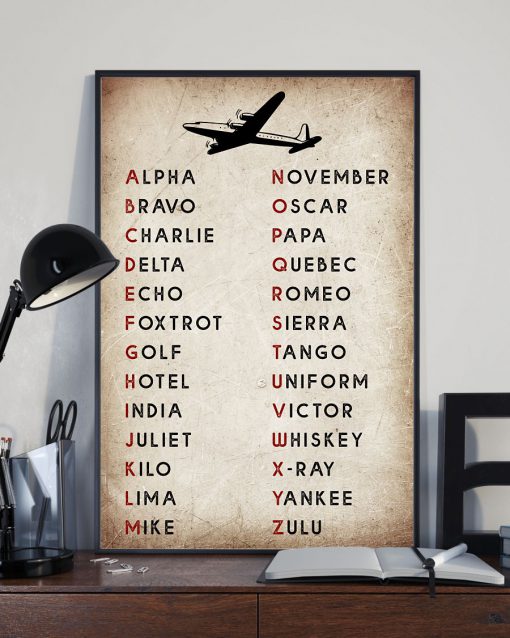 Pilot Code Metal Sign Alpha Bravo Charlie Posterx