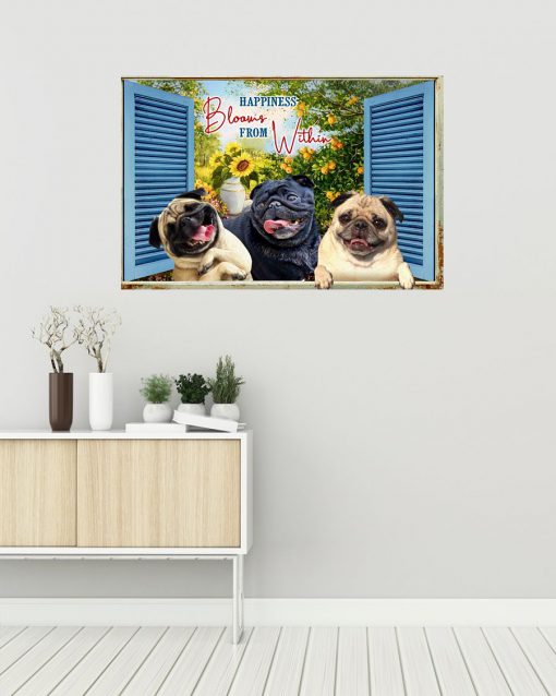Pug Happiness Blooms From Within Posterz