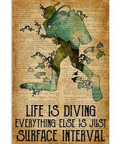 Scuba Diving Life Is Diving Everything Else Is Just Surface Interval Poster
