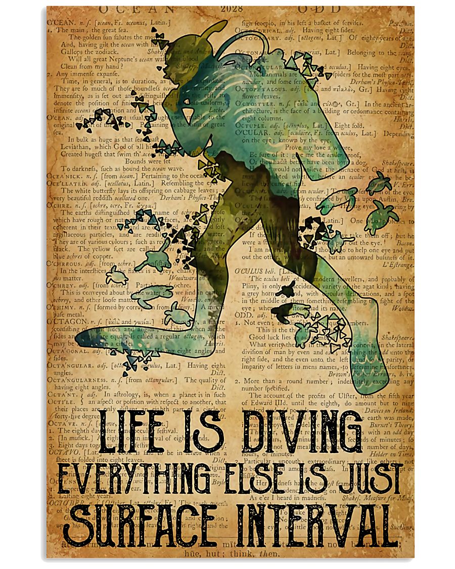 Scuba Diving Life Is Diving Everything Else Is Just Surface Interval Poster