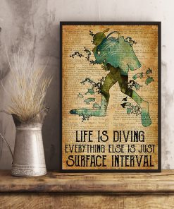 Scuba Diving Life Is Diving Everything Else Is Just Surface Interval Posterc