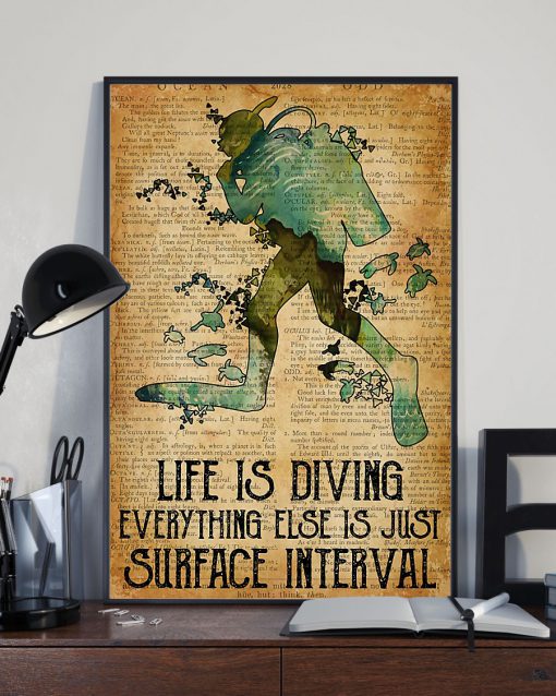 Scuba Diving Life Is Diving Everything Else Is Just Surface Interval Posterx
