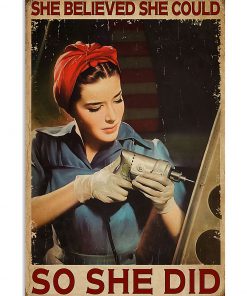 She Believed She Could So She Did Electrician Poster