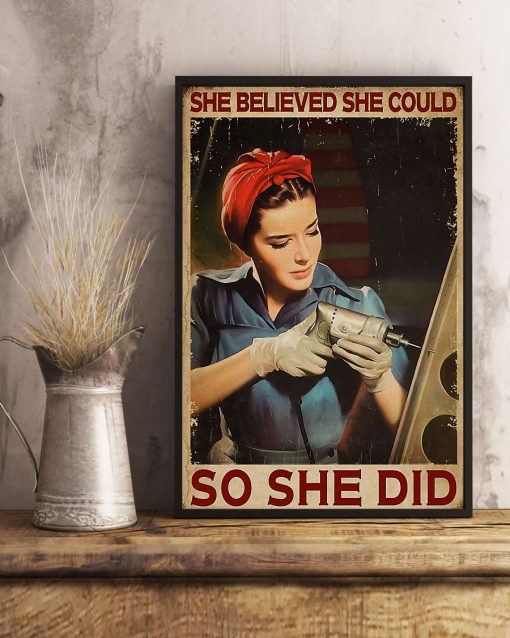 She Believed She Could So She Did Electrician Posterc