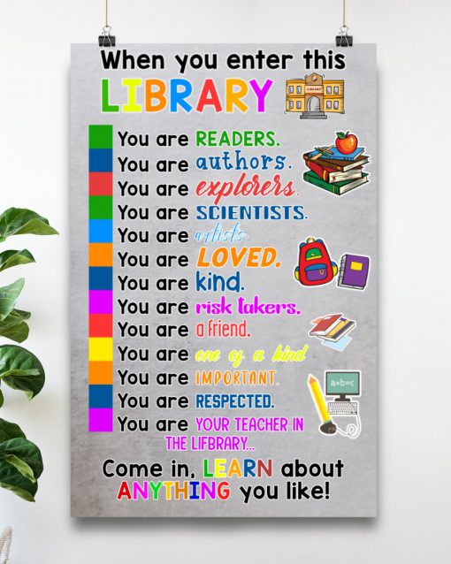 When You Enter This Library You Are Readers Poster c