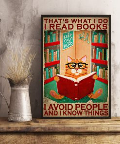 Cat I Read Books I Avoid People And I Know Things Posterc