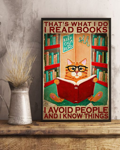 Cat I Read Books I Avoid People And I Know Things Posterc
