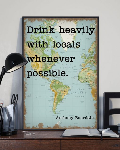 Drink Heavily With Locals Map Poster z