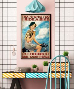 Girl I Ride A Bike I Drink Beer And I Know Things Posterc