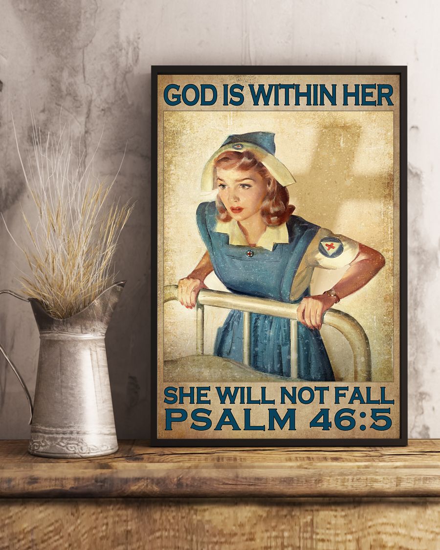 Free God Is Within Her She Will Not Fall Psalm 46:5 Poster