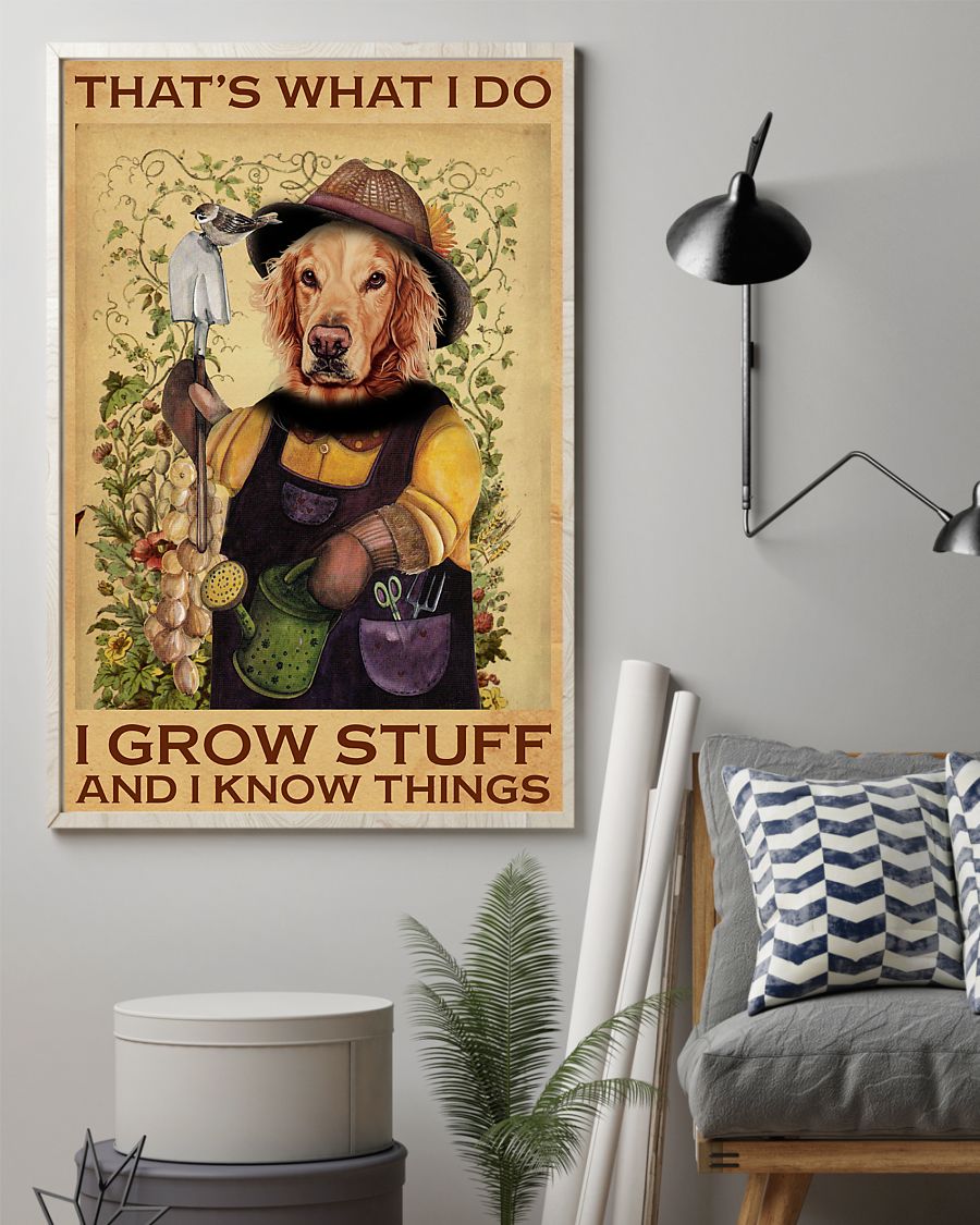 Only For Fan Golden Retriever That's What I Do I Grow Stuff Poster