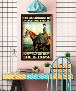 Her Souls Belong To Saddles And Bridles Girl Ride Horse Poster c