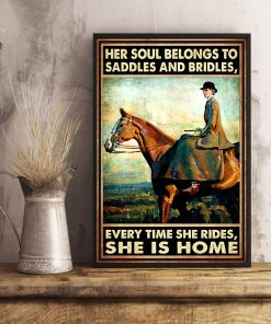Her Souls Belong To Saddles And Bridles Girl Ride Horse Poster x