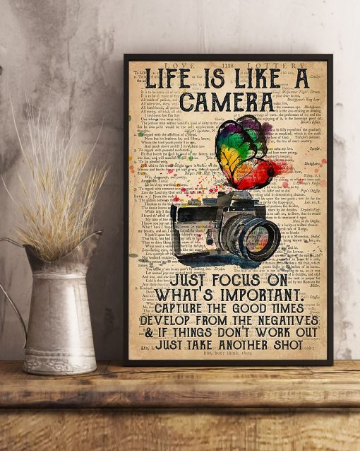 Life Is Like A Camera Focus On What's Important Poster c