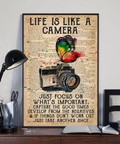 Life Is Like A Camera Focus On What's Important Poster x