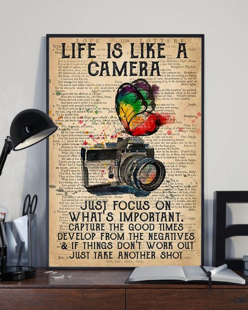Life Is Like A Camera Focus On What's Important Poster x