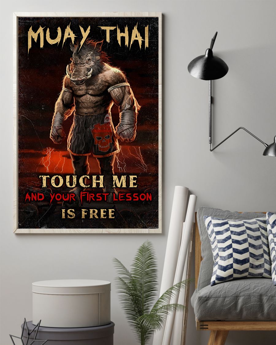 Perfect Muay Thai War Boar Touch Me And Your First Lesson Is Fire Poster