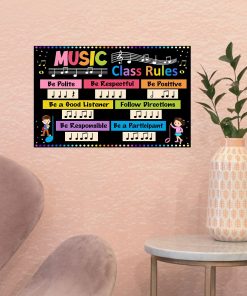 Music Class Rules Be Polite Be Respectful Be Positive Poster z