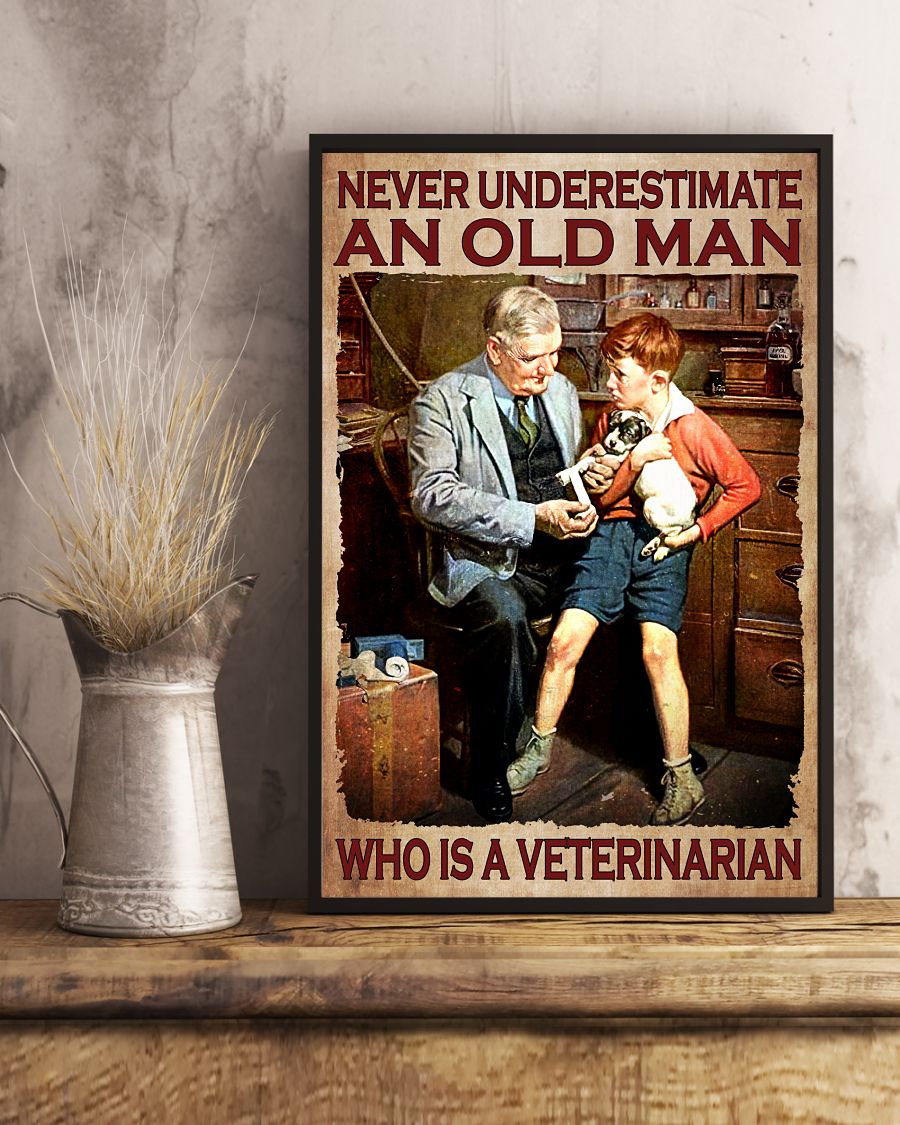 Official Never Underestimate An Old Man Who Is A Veterinarian Poster