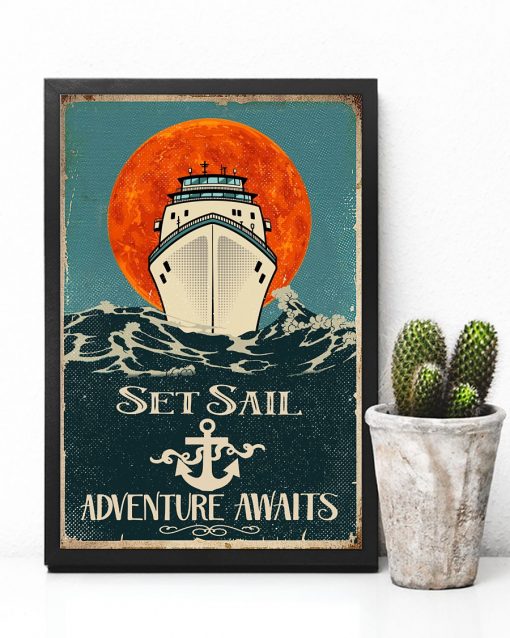 Set Sail Adventure Awaits Anchor Poster c