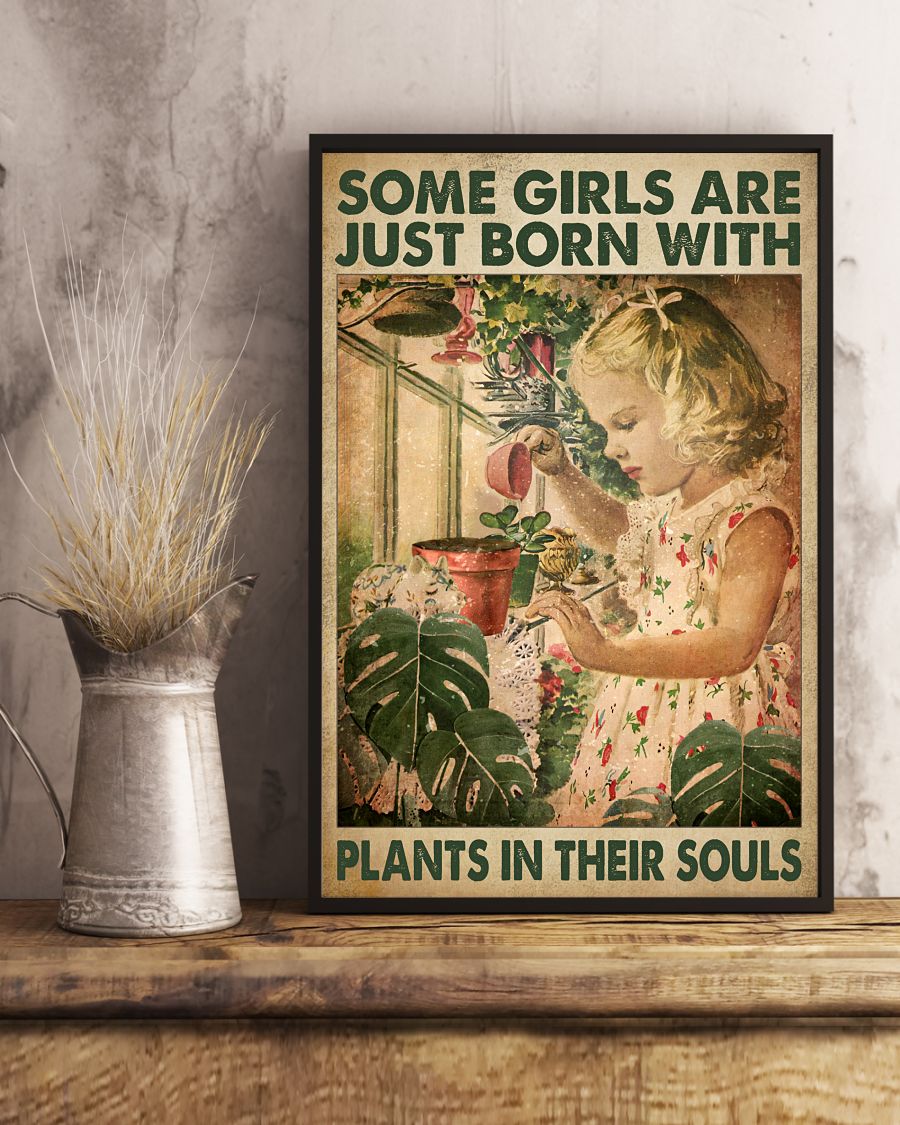 SIGNCHAT Some Girls are Just Born with The Garden in Their Souls Little Girl Poster Decor Vintage Tin Sign Metal Signs 8X12 Inches 