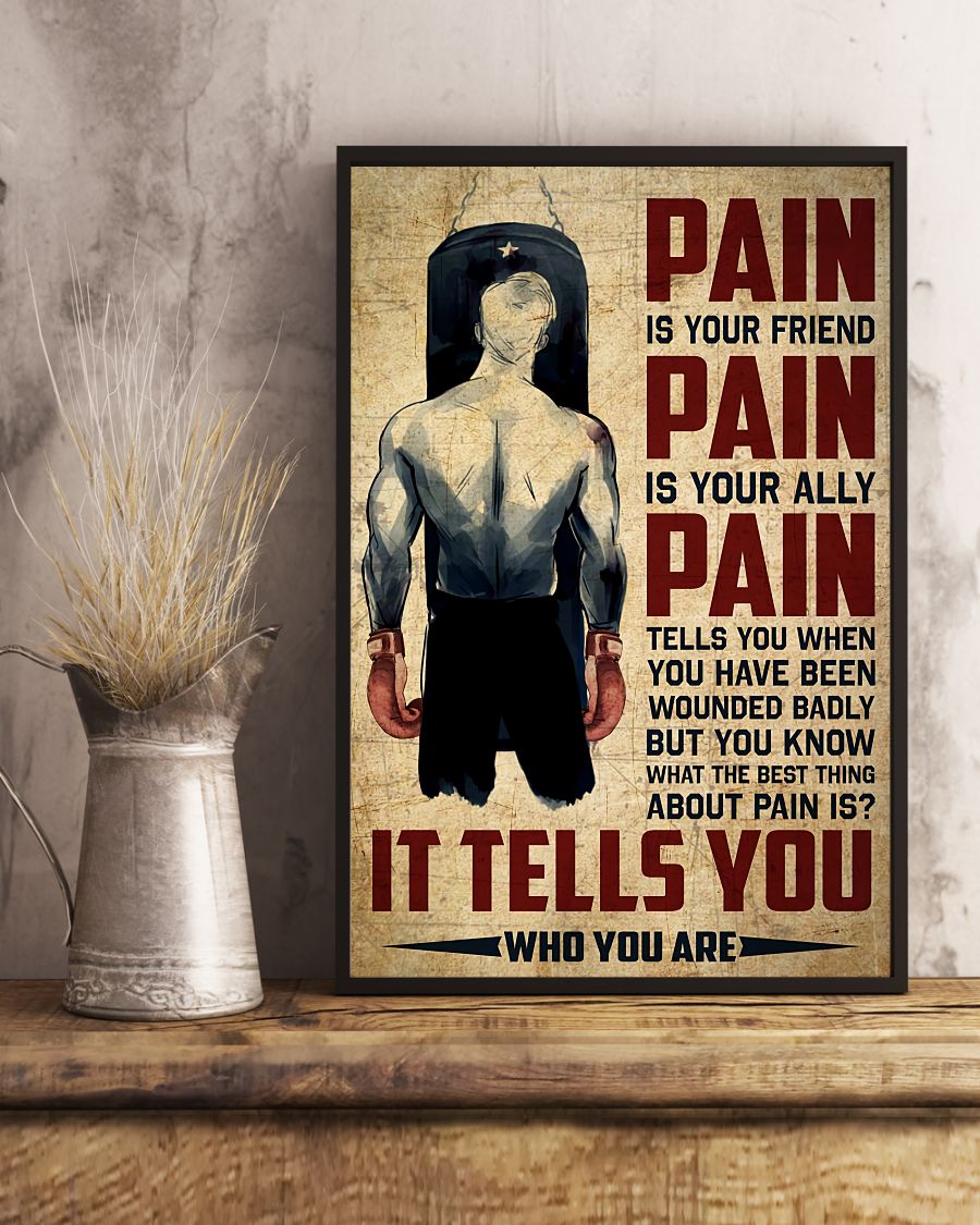  Ships From USA Boxing Pain Is Your Friend Poster