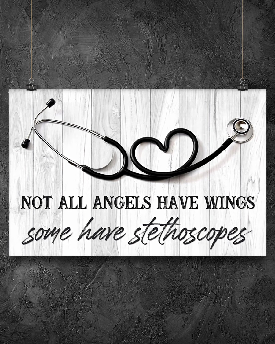 Esty Cardiologists Not All Angels Have Wings Some Have Have Stethoscopes Poster