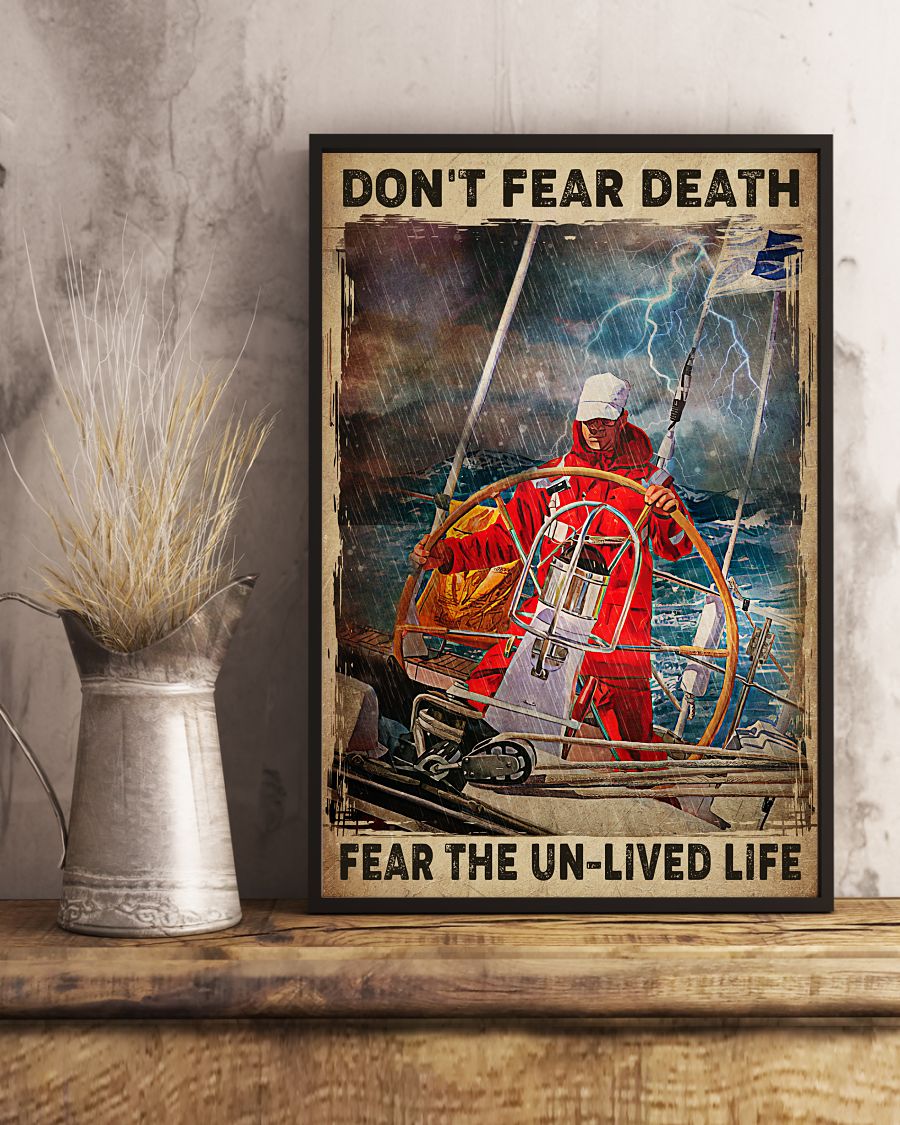 Adult Don't Fear Death Fear The Unlived Life Sea Storm Poster