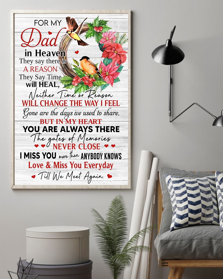  Ships From USA For My Dad In Heaven Neither Time Or Reason Will Change The Way I Feel Poster