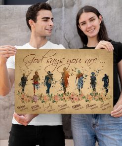 Best Gift God Says You Are Unique Special Lovely Running Woman Poster