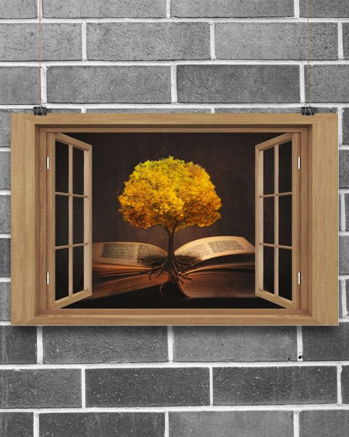 Father's Day Gift Librarian Tree Book Poster