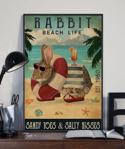 3D Rabbit Beach Life Poster