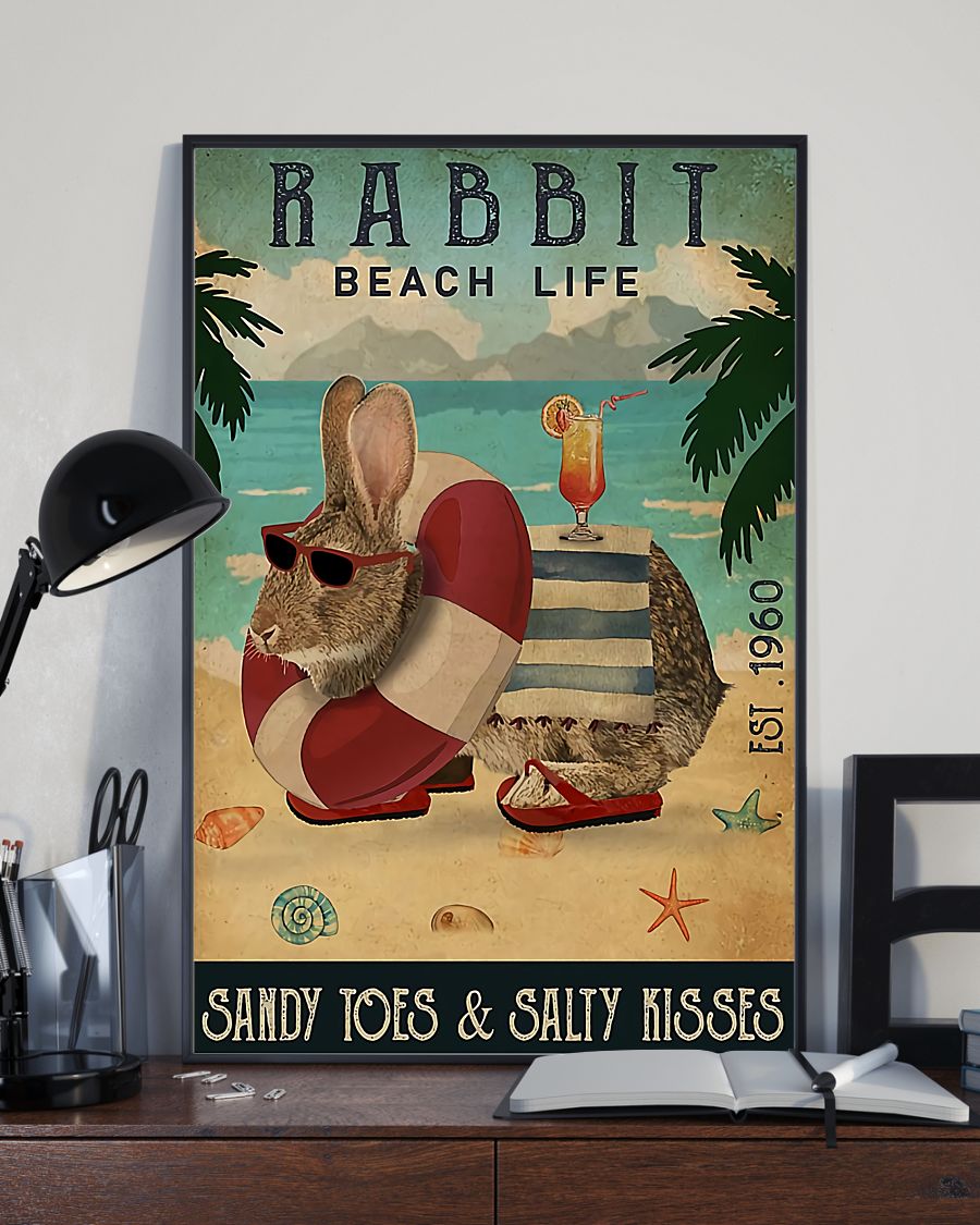 Rabbit Beach Life Poster