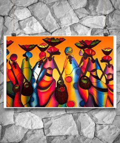 Unique African Woman Colorful Abstract Art Poster