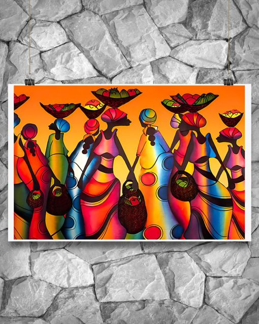 Unique African Woman Colorful Abstract Art Poster