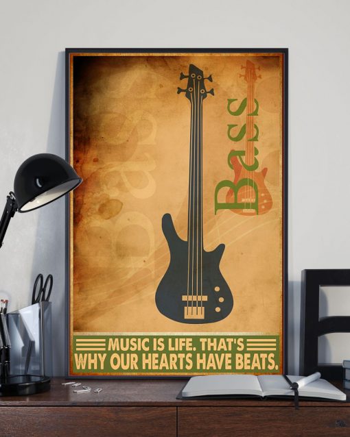 Clothing Bass Guitar Music Is Life Poster
