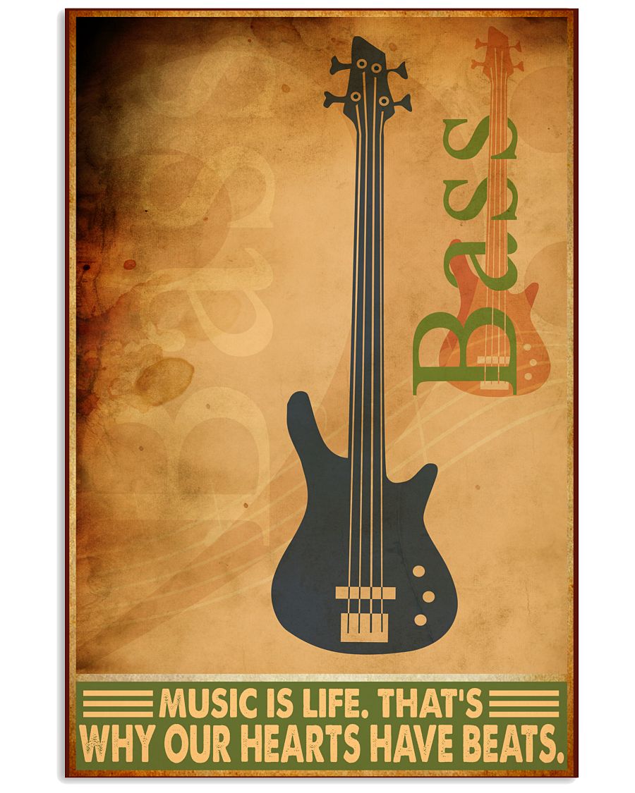 Bass Guitar Music Is Life Poster