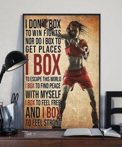 POD Boxing Girl I Box To Feel Free And I Box To Feel Strong Poster