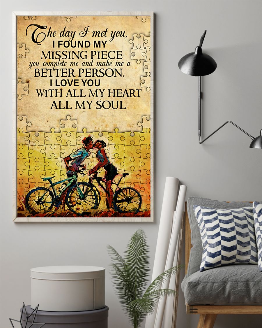 Free Couple The Day I Met You I Found My Missing Piece Poster